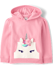 Sweat à capuche polaire licorne pour filles - Dino Friends