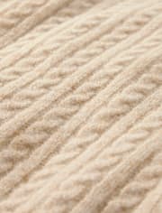 Girls Cable Knit Ruffle Sweater - Tiny Dancer