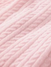 Girls Cable Knit Ruffle Sweater - Tiny Dancer