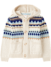 Boys Fairisle Hooded Cardigan - Little Snowflake