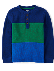 Boys Colorblock Henley Top - Dino Friends