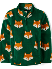 Boys Fox Microfleece Half Zip Pullover - Little Essentials