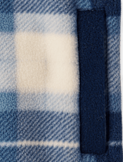 Boys Plaid Microfleece Half Zip Pullover - Little Essentials