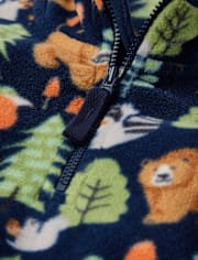 Boys Animal Microfleece Half Zip Pullover - Little Essentials
