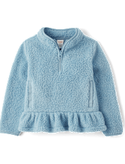 Pull fille Sherpa demi-fermeture à glissière - Little Essentials