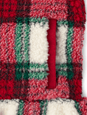 Girls Plaid Sherpa Half Zip Pullover - Little Essentials