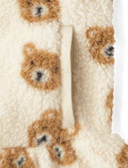 Pull demi-fermeture à glissière Fille Bear Sherpa - Little Essentials