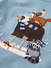 Haut superposé à motifs d'animaux d'hiver pour garçons - Petit flocon de neige