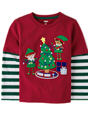 Boys Elf Layered Top - Holiday Express