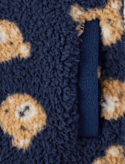 Boys Bear Sherpa Half Zip Pullover - Little Essentials