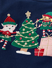 Girls Elf Ruffle Top - Holiday Express
