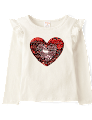 Girls Heart Ruffle Top - Mini Valentine