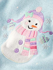 Girls Snowman Sweater - Little Snowflake