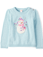 Girls Snowman Sweater - Little Snowflake