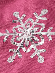Girls Sequin Snowflake Sweater - Little Snowflake