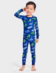 Boys Dino Snug Fit Cotton Pajamas - Gymmies