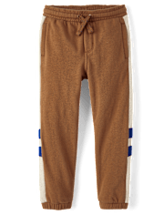 Boys Colorblock Fleece Jogger Pants - Dino Friends