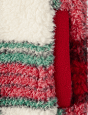 Boys Plaid Sherpa Half Zip Pullover - Little Essentials