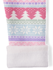 Leggings douillets pour fille avec motif flocon de neige - Petit flocon de neige