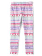 Leggings douillets pour fille avec motif flocon de neige - Petit flocon de neige