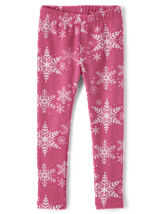 Leggings douillets pour fille avec motif flocon de neige - Petit flocon de neige