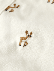 Boys Schiffli Reindeer Oxford Button Up Shirt - Holiday Express