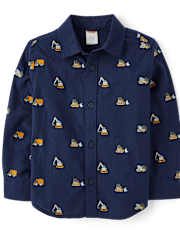 Chemise boutonnée Oxford pour garçon Schiffli Truck - Dino Friends