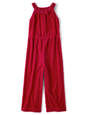 Girls Velvet Jumpsuit - Holiday Express