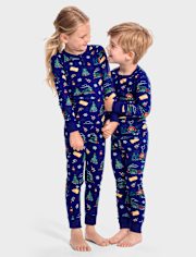 Kids Christmas Train Snug Fit Cotton Pajamas - Gymmies