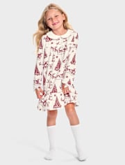Girls Christmas Toile Nightgown - Gymmies