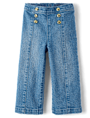 Girls Denim Sailor Pants - Coastal Cutie