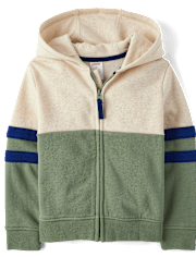 Sweat à capuche zippé colorblock pour garçon - Dino Friends