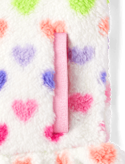 Girls Heart Sherpa Half Zip Pullover - Little Essentials