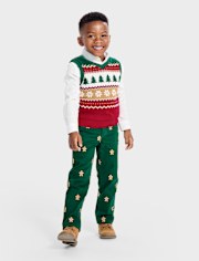 Boys Schiffli Gingerbread Pants - Holiday Express