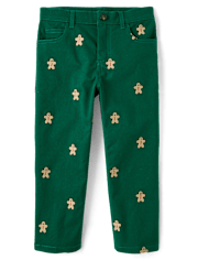 Boys Schiffli Gingerbread Pants - Holiday Express