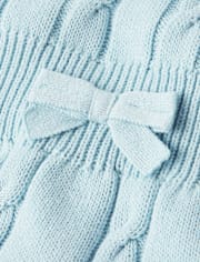 Girls Cable Knit Sweater Dress - Little Snowflake