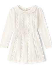 Fille tricot câblé Robe pull - Little Snowflake