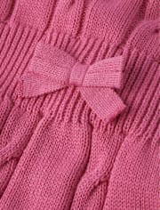 Girls Cable Knit Sweater Dress - Little Snowflake
