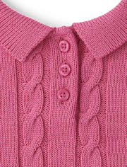 Girls Cable Knit Sweater Dress - Little Snowflake