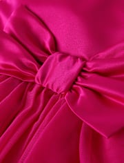Girls Bow Fit And Flare Dress - All Dressed Up