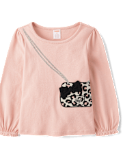Girls Purse Top - Lil' Leopard