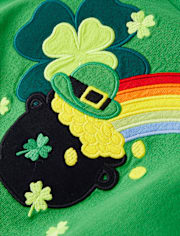 Boys Embroidered Shamrock Top - Little Leprechaun