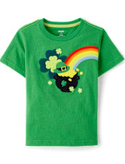 Boys Embroidered Shamrock Top - Little Leprechaun