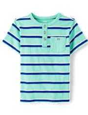 Boys Striped Henley Top - Little Essentials