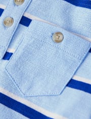 Boys Striped Henley Top - Little Essentials