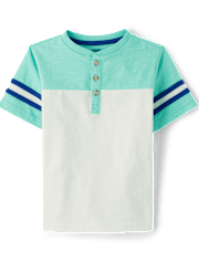Boys Colorblock Henley Top - Little Essentials
