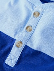 Boys Colorblock Henley Top - Little Essentials