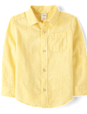 Kids Linen-Blend Button Up Shirt