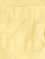 Kids Linen-Blend Button Up Shirt