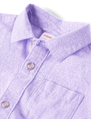 Kids Linen-Blend Button Up Shirt